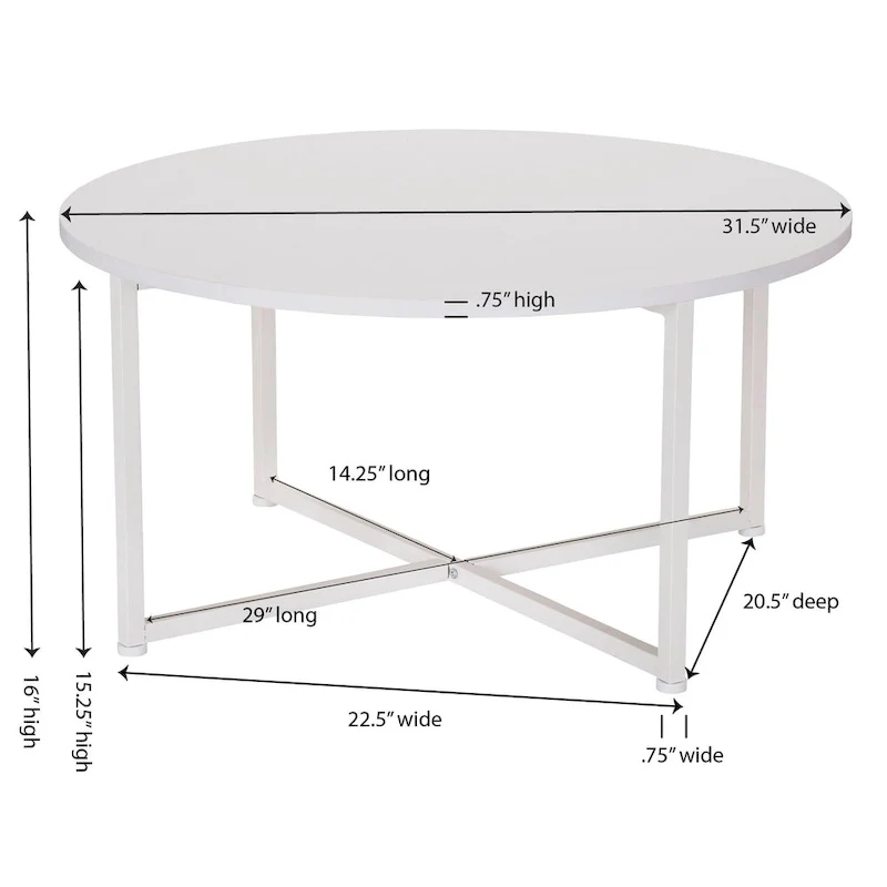 Household Essentials Round Coffee Table - 31.5