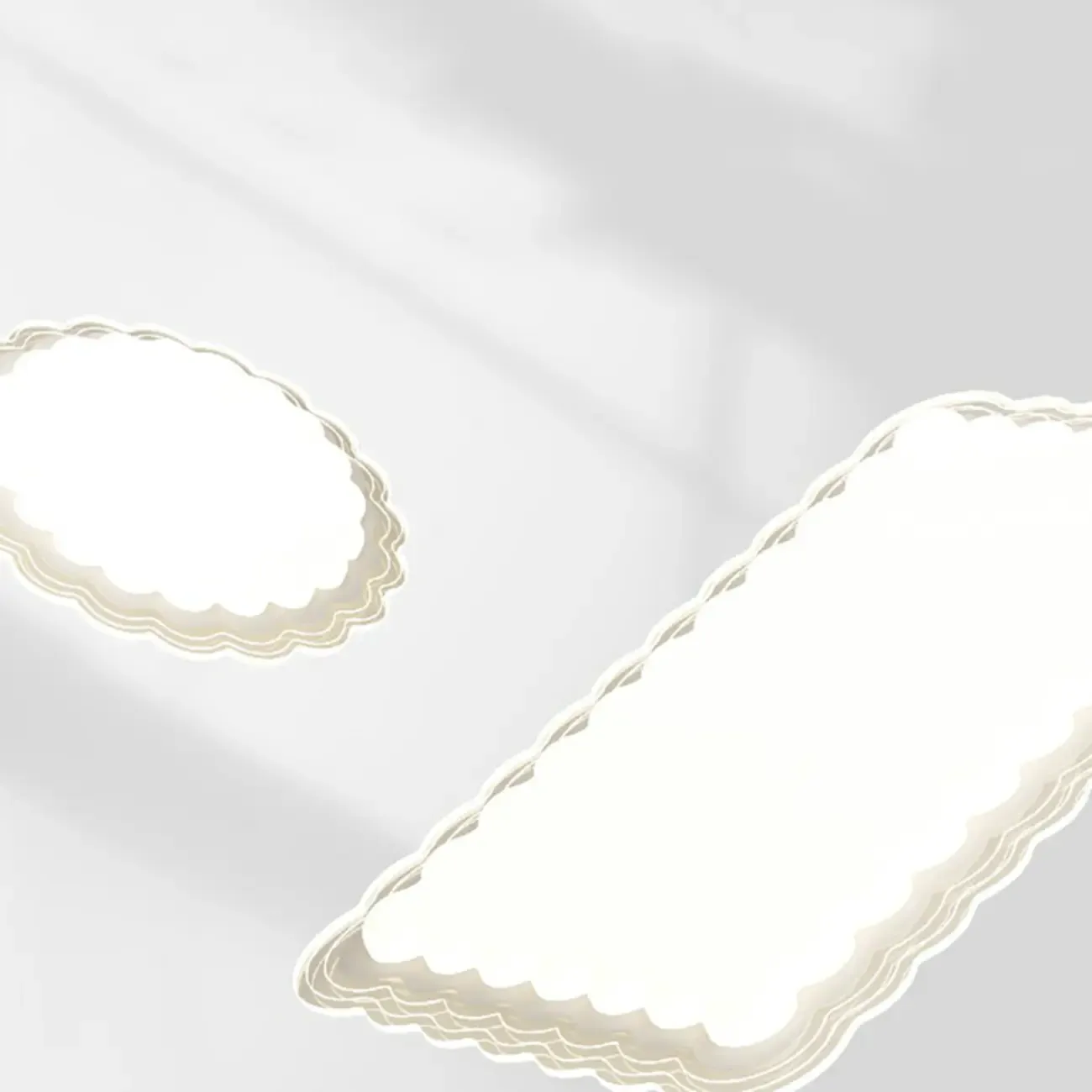 Modern White Artistic Rectangular Flush Mount Ceiling Light