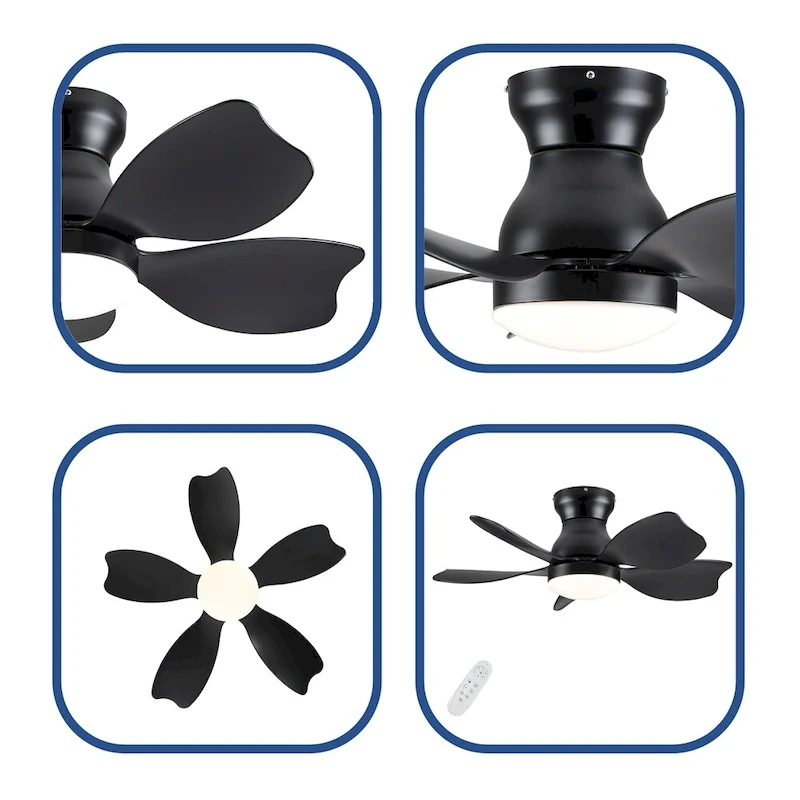 30 Kid's Ceiling Fan Lighting with Remote Control and ABS Blade