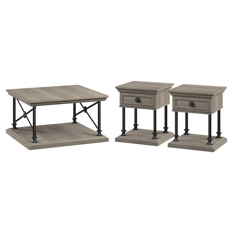 Coliseum Square Coffee Table with End Tables by Bush Furniture