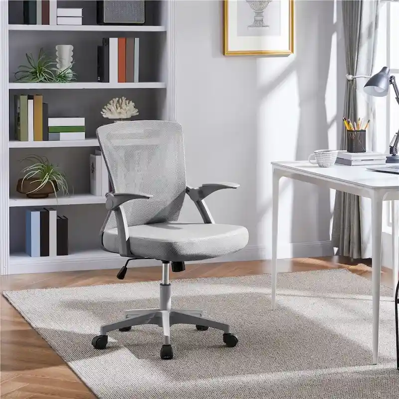 Yaheetech Mesh Office Chair with Flip-up Armrests Comfy Desk Chair - N/A