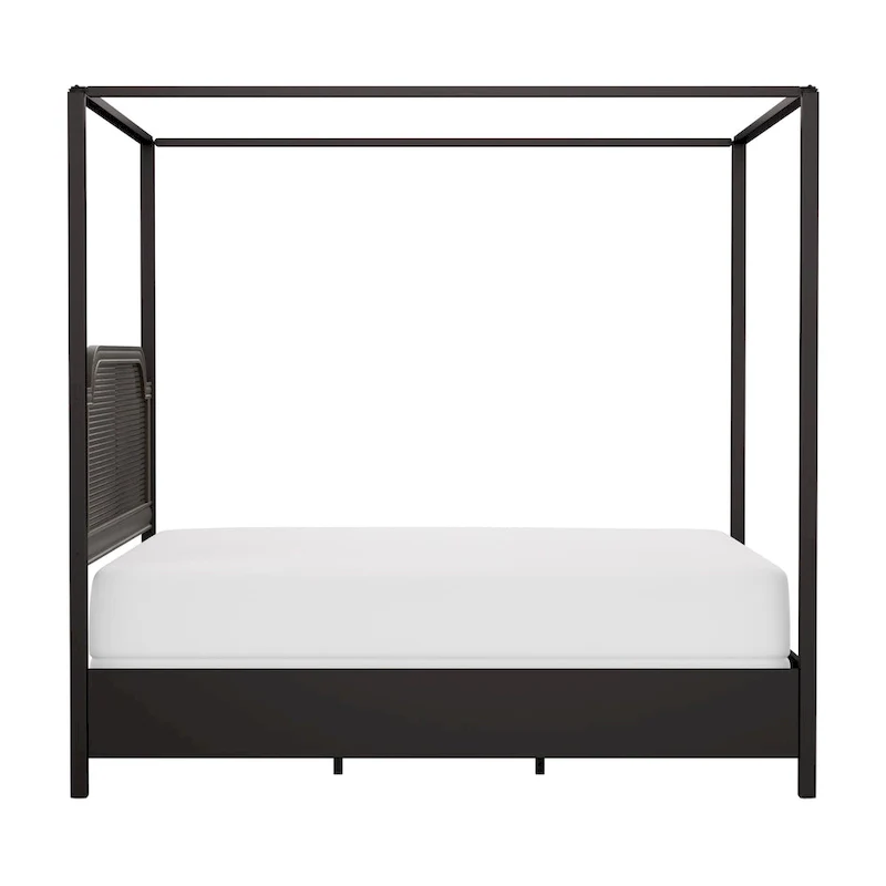 Hillsdale Furniture Melanie Wood and Metal Canopy Bed, Oiled Bronze