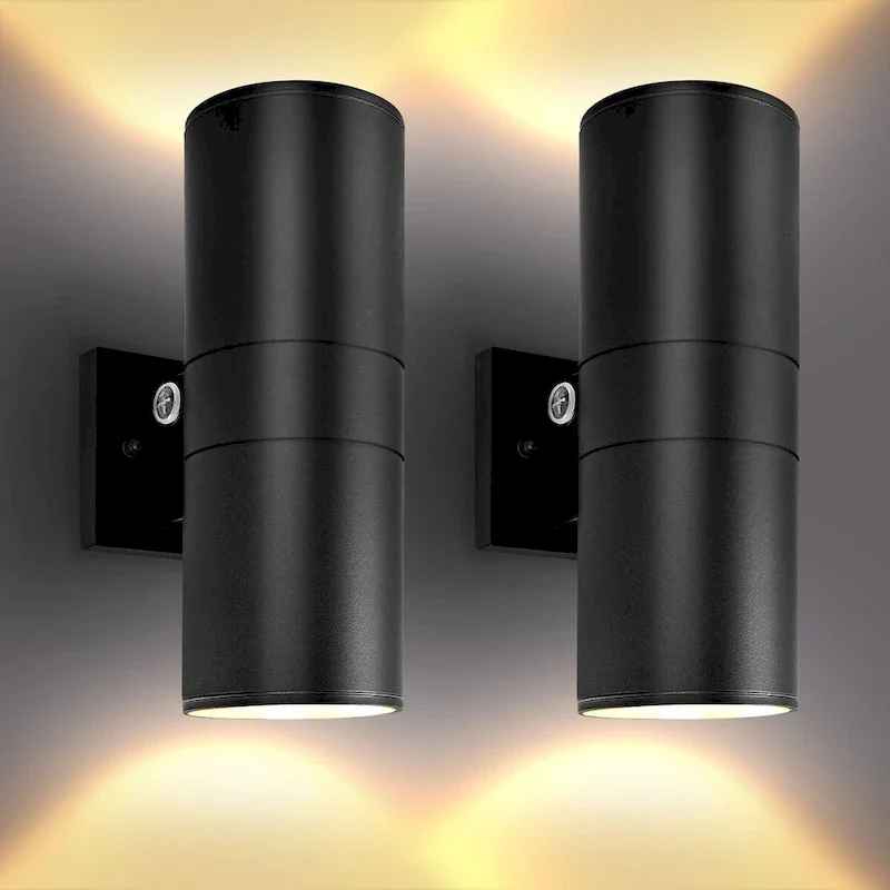 Luxrite Dusk to Dawn LED Outdoor Wall Light, 12 , Up or Up and Down Light, 3CCT 3000K-5000K, 18/24/30W, IP65, ETL 2-Pack