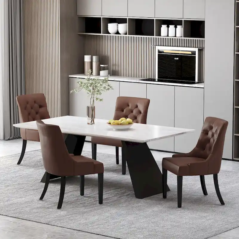 Cheney Tufted Dining Chairs (Set of 4) by Christopher Knight Home