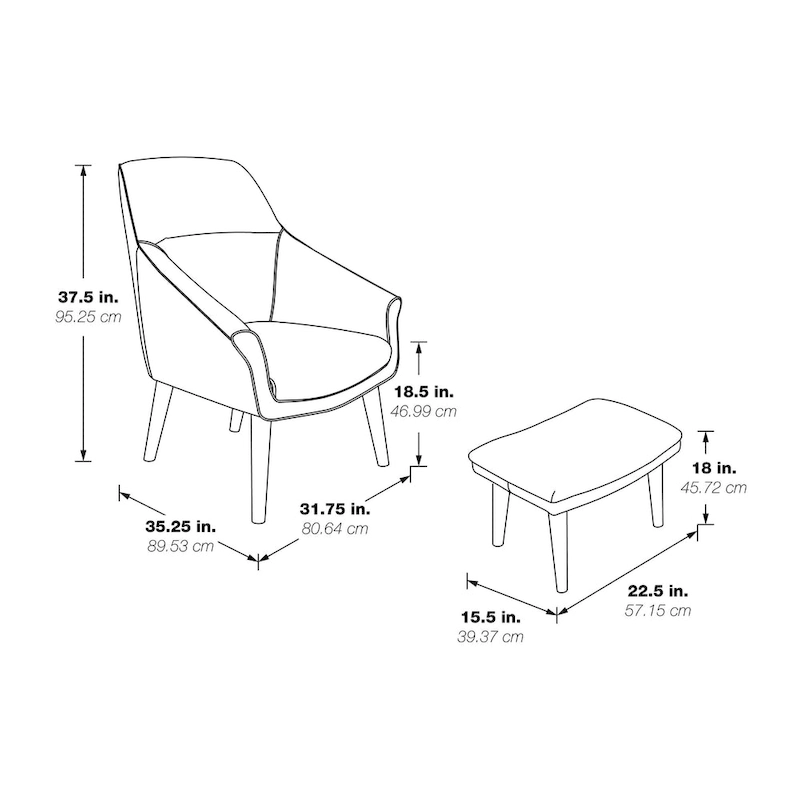 Waneta Chair and Ottoman