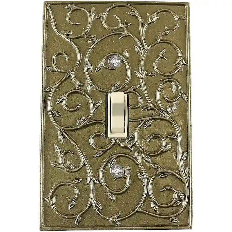 Meriville French Scroll 1 Toggle Wallplate, Single Switch Electrical Cover Plate