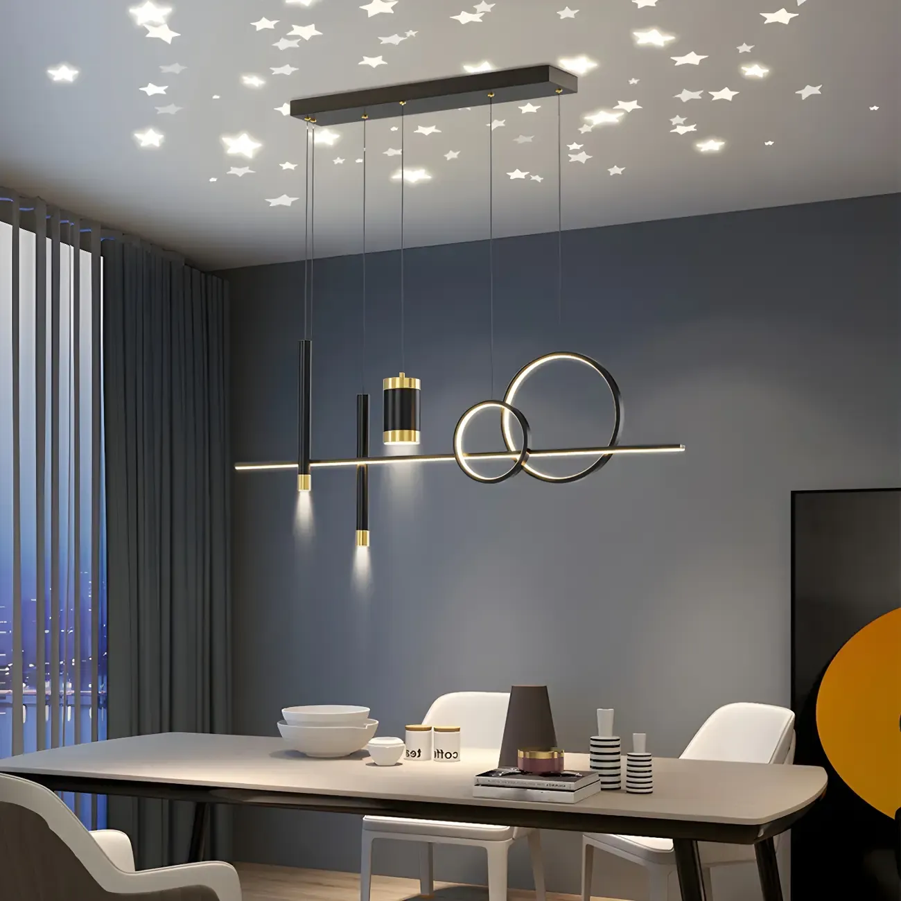 Trendy Modern Metal Cylinder Multi-Light Pendant