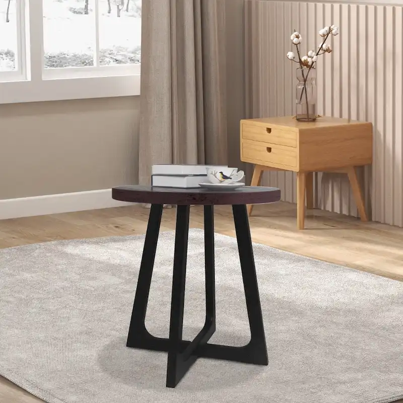 End Table 20 Inch Round Side Table Modern Living Room Small Coffee Table Nightstand