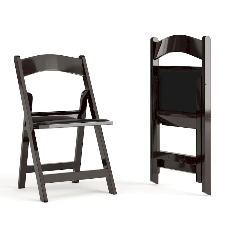 Set of 2 Folding Chairs with Padded Seats - 18D x 17.25W x 30.75H