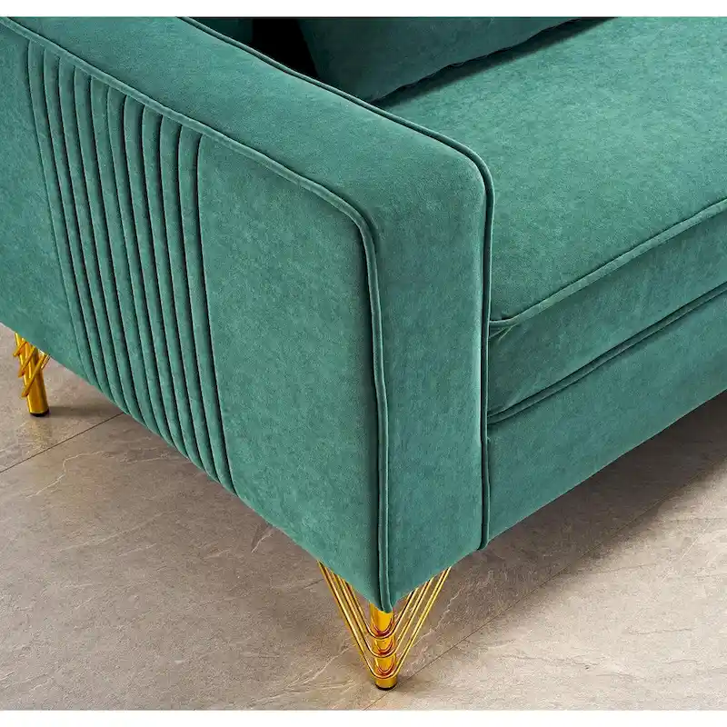 Modern Velvet Upholstered Living Room Sofa