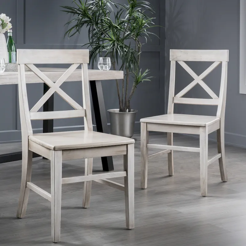Christopher Knight Home Roshan Farmhouse Acacia Dining Chairs (Set of 2)