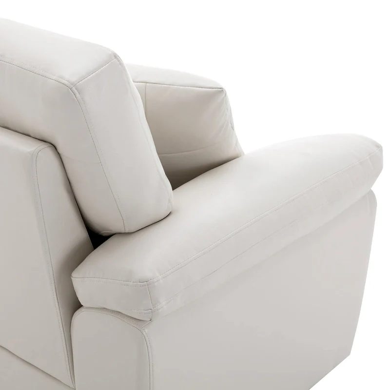 Upholstered Living Room Set, 4 Pieces - Faux Leather Chair, Loveseat, sofa with Ottoman