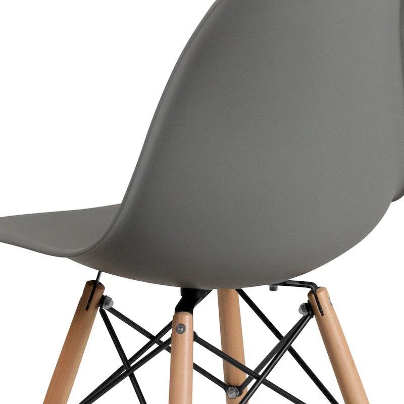 Plastic Chair with Wooden Legs