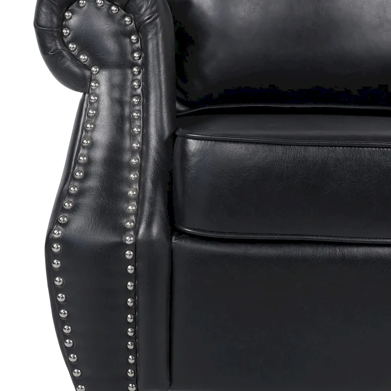 Dowd Faux Leather Club Chair with Nailhead Trim by Christopher Knight Home