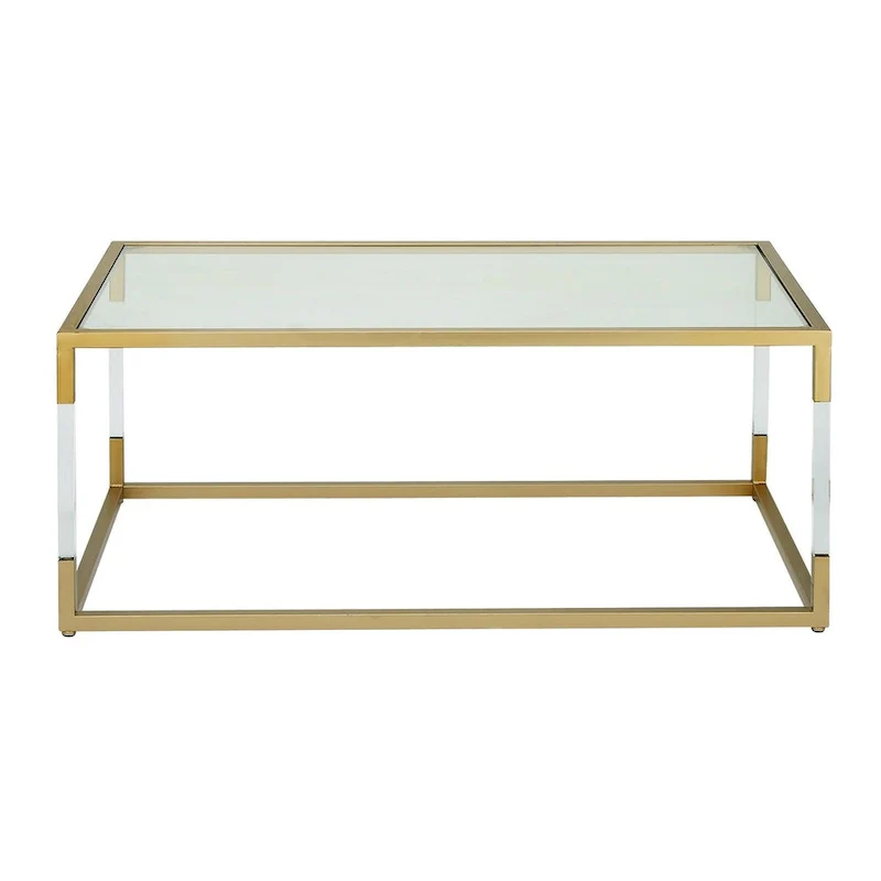 Acrylic Coffee Table – Clear / Gold, Contemporary Style, Single