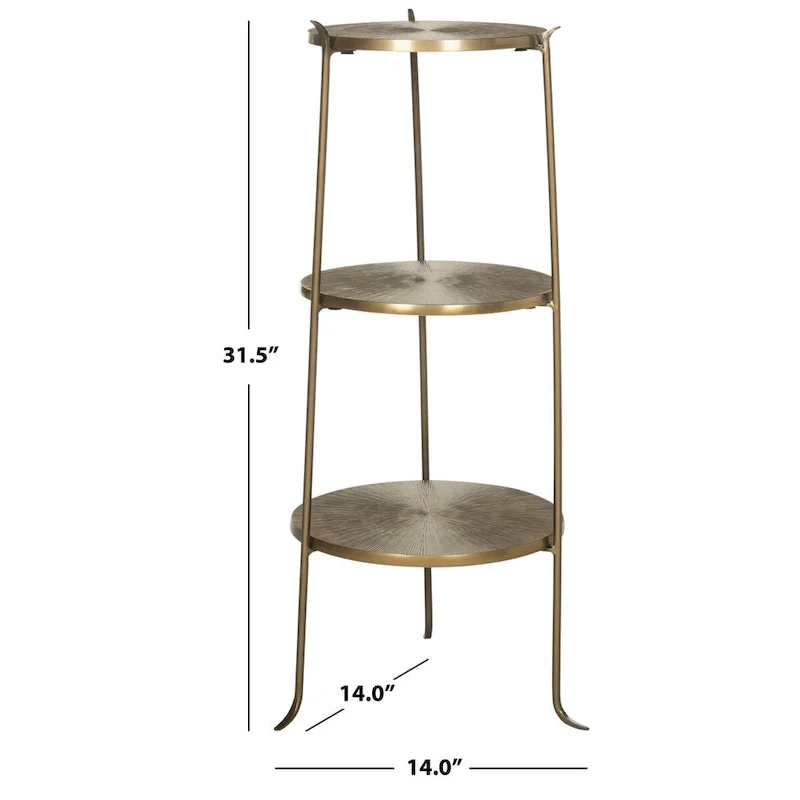SAFAVIEH Jerrie Brass Side Table - 14 x 14 x 31.5 - 14Wx14Dx32H