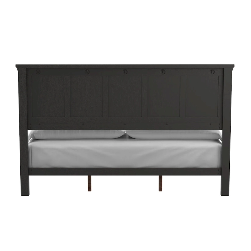 Farmhouse Basics Rustic Black Finish Panel Bed Set