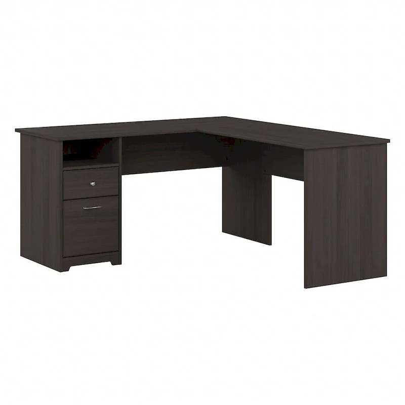 Cabot 60W L-Desk with Hutch and Drawers by Bush Furniture