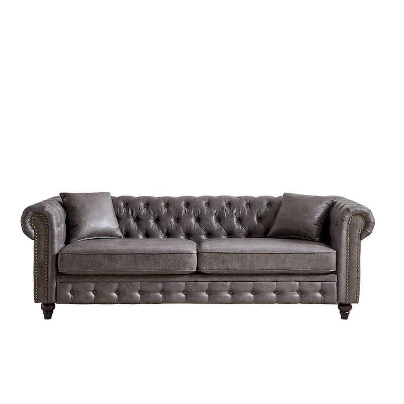 Chesterfield 85.5 Tech Fabric 3-seater Sofa with Cushions