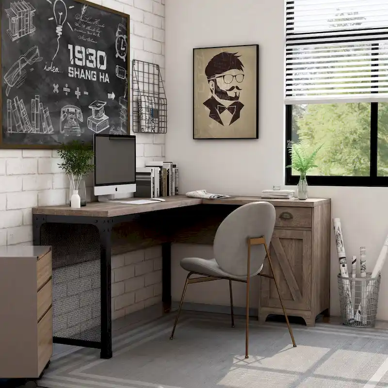 Farmhouse 61-inch L-shape Desk