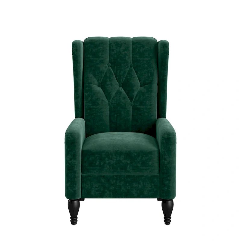 Velvet Wingback Push Back Recliner Chair