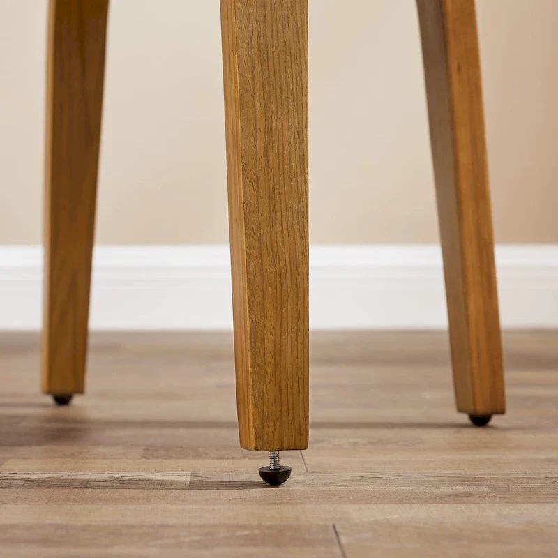 Art Leon Set of 4 Wood and Faux Leather Swivel Chairs