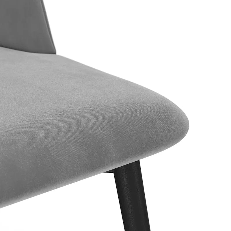 Velvet Side Chair Black Legs (Set of 2)