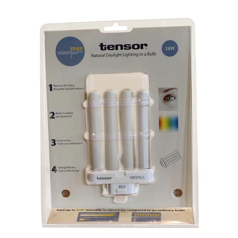 18 Watt Full Spectrum CFL Replacement Bulb (4 pin, G24Q base) by VisionMax - White