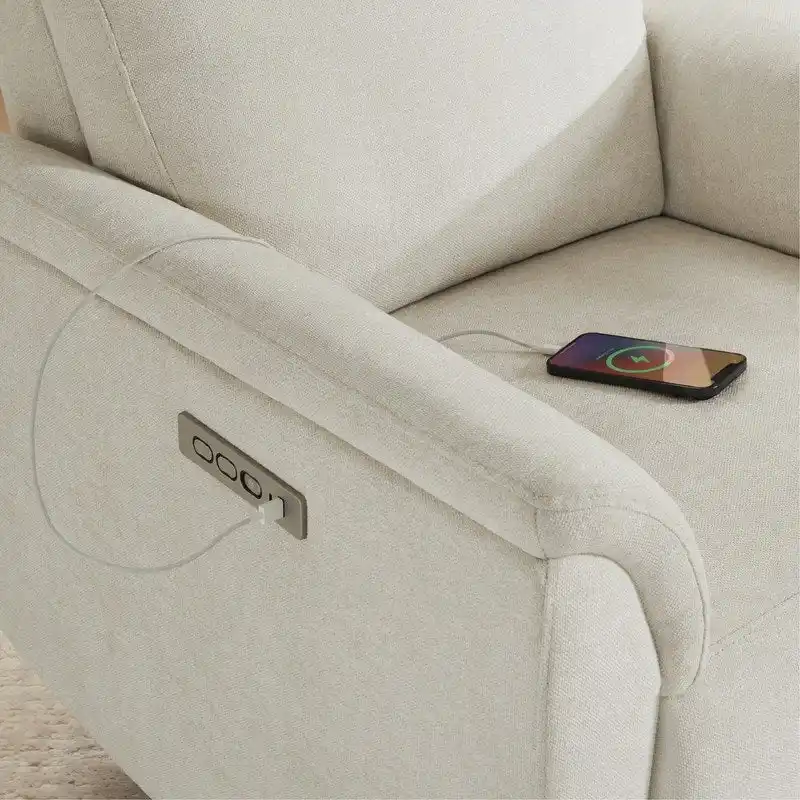 Maire Power Swivel Nursery Recliner Chair with Nightlight