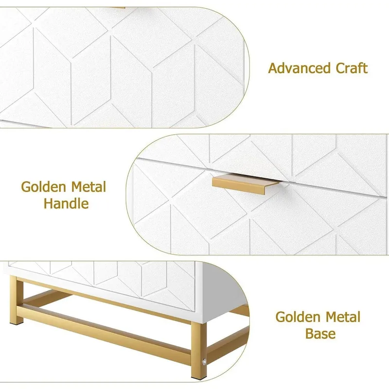 3 Drawer Dresser, with Metal Legs