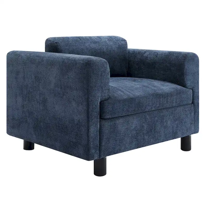 45.5 Woven Velvet Fabric Accent Chair with High-Density Cushion