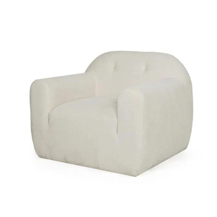 Modern Club Chair - Boucle Fabric, 35.75W x 29H, Single Seat with Seamless Edge Design