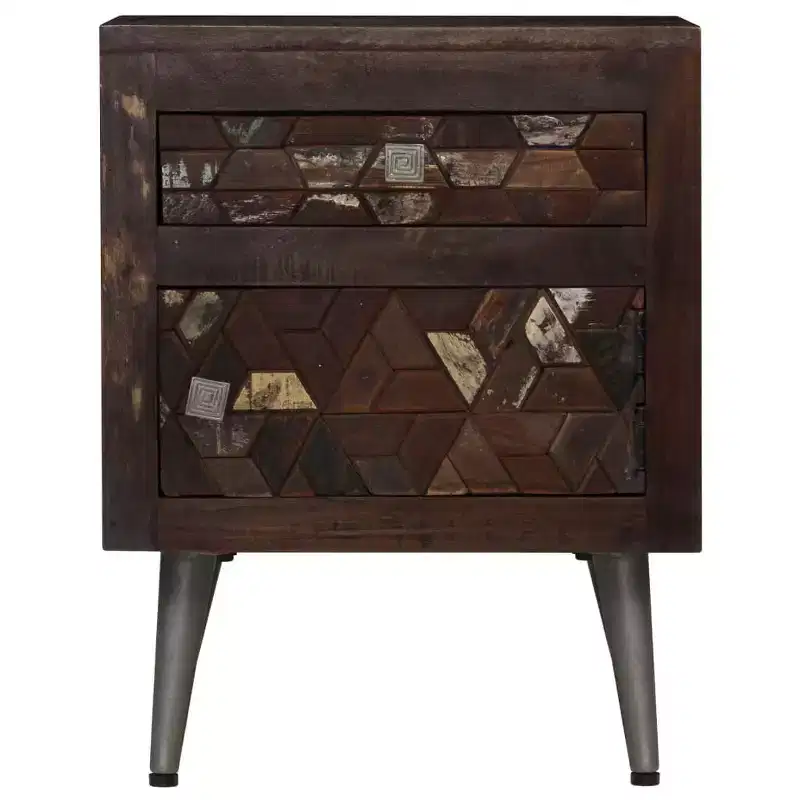vidaXL Bedside Cabinet Solid Reclaimed Wood 15.7x11.8x19.6