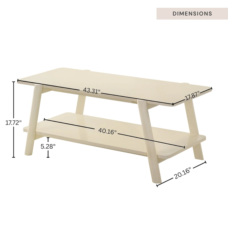 Roundhill Furniture Metz Mid-Century Modern Wood Shelf Coffee Table