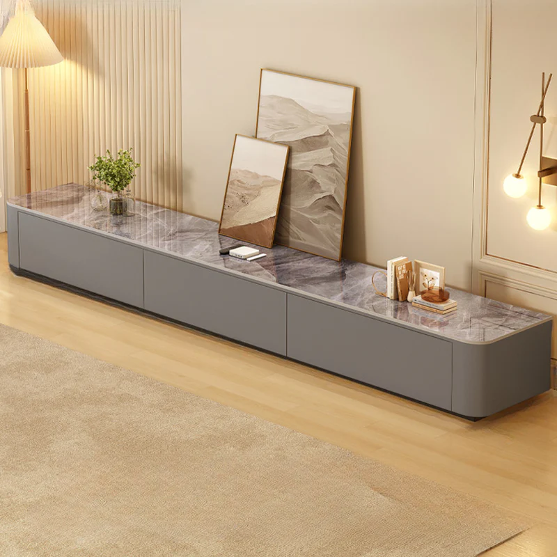 Modern Wooden TV Stand with Drawers and Cable Management