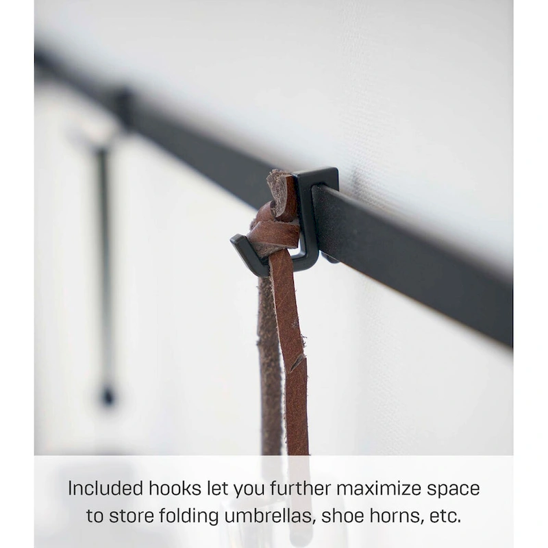 Yamazaki Home Narrow Entryway Console Table, Steel, Holds 11 lbs - L 7.28 x W 23.62 x H 31.69 inches