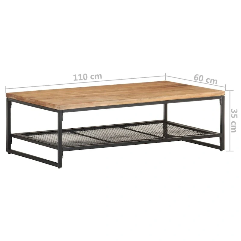 vidaXL Coffee Table 43.3x23.6x13.8 Solid Acacia Wood - 43.3 x 23.6 x 13.8