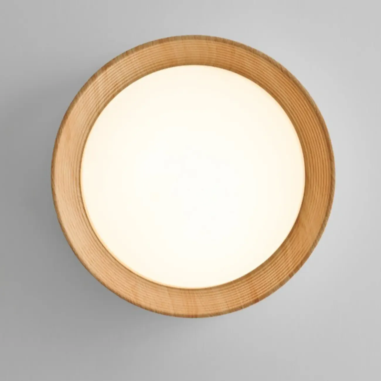 Walnut Round Flush Mount Ceiling Light