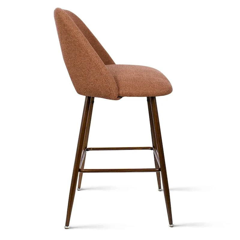 Upholstered Modern Bar Stool Walnut Leg (Set of 2)