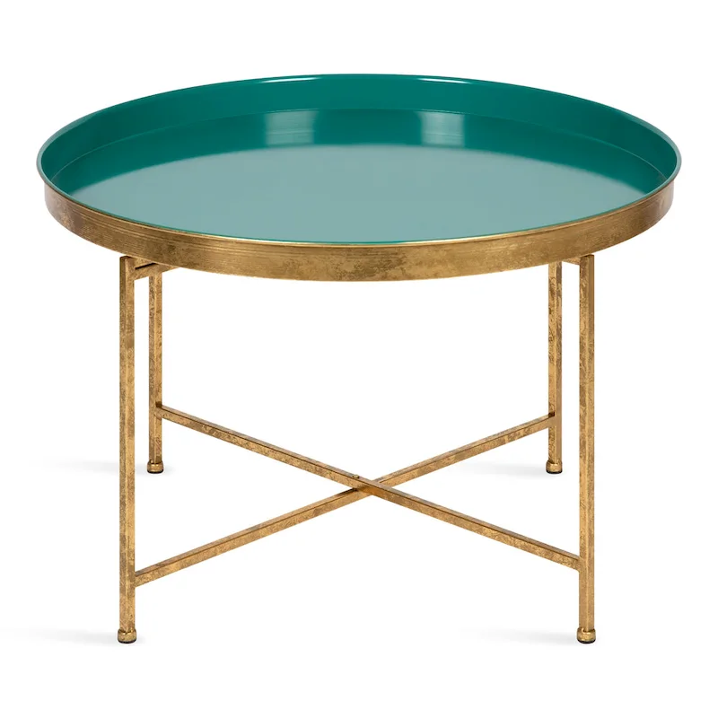 Kate and Laurel Celia Round Metal Coffee Table - 28.25x28.25x19