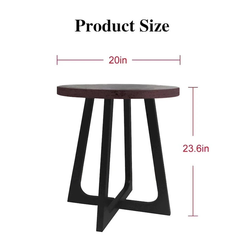 End Table 20 Inch Round Side Table Modern Living Room Small Coffee Table Nightstand