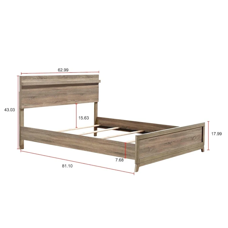 Daemon 5 Piece Light Brown Panel Bedroom Set