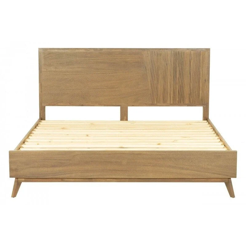 HomeRoots Natural Wood Queen Bed Frame