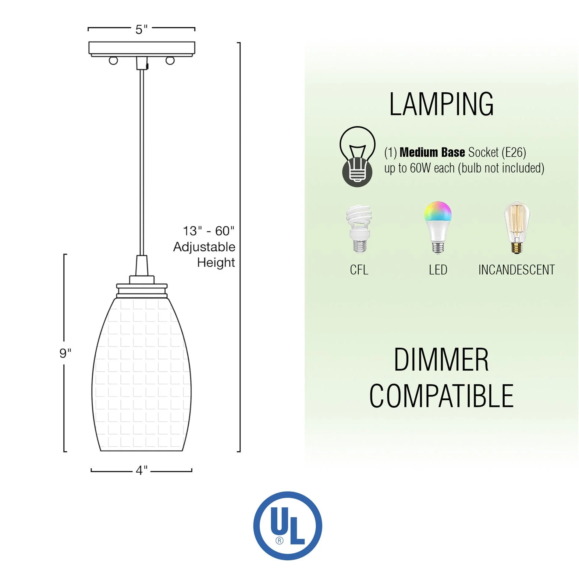 Coast 9 Modern Oval Mini Pendant Light