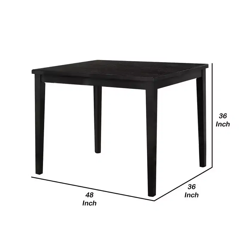 Royal Hampton Counter Height Table, 48 Inch Rectangular Top, Dark Walnut Brown