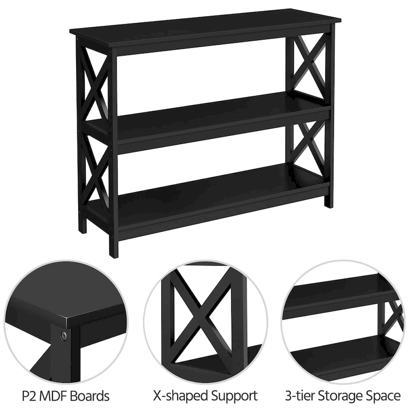 Yaheetech X-Design 3 Tiers Wooden Entryway Console Table
