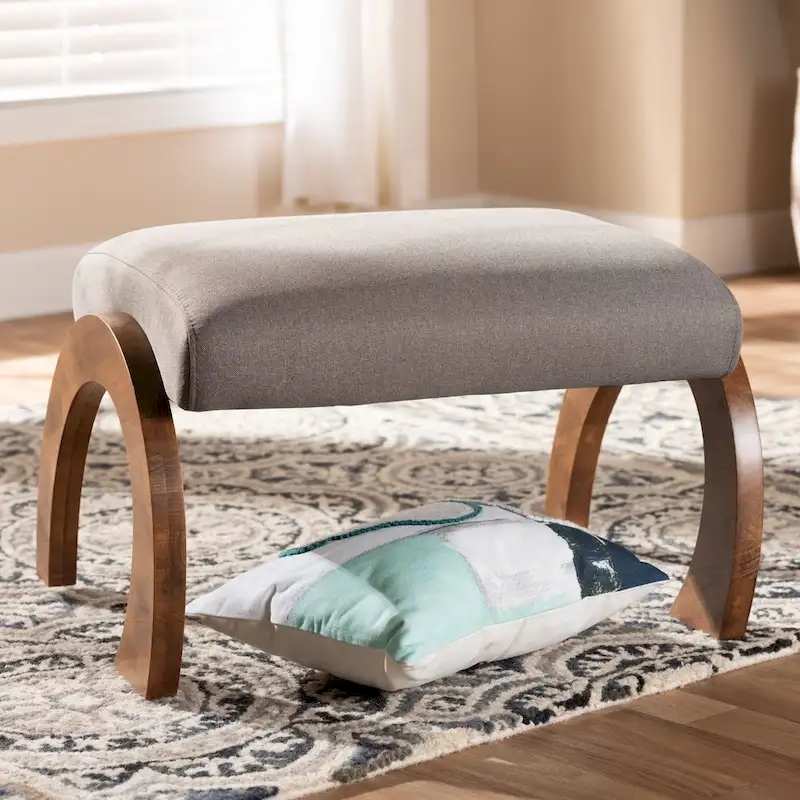 Contemporary Fabric Upholstered Ottoman