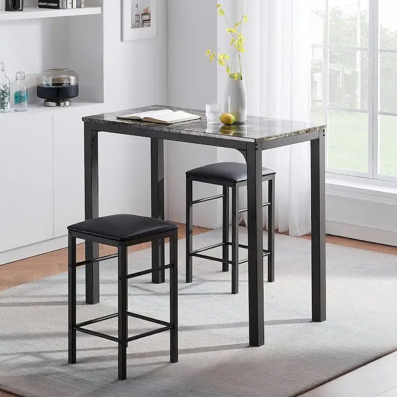 VECELO 3-Pieces Counter Dining Table Set