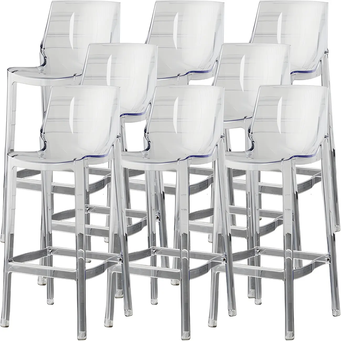 Modern Acrylic Transparent Chic Rectangle Durable Bar Stool