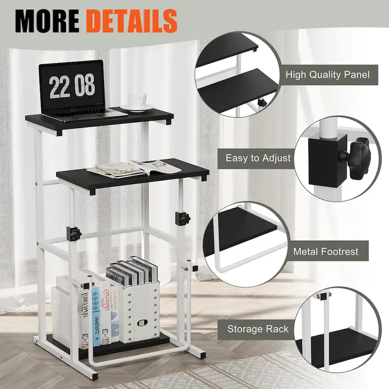Standing Desk, Adjustable Height Laptop Table